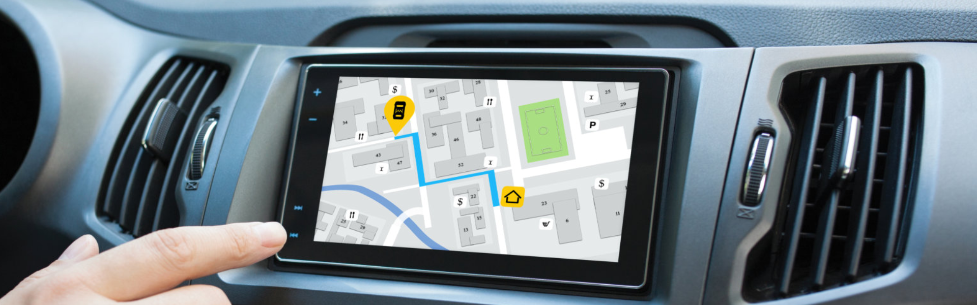 gps location in the car tablet